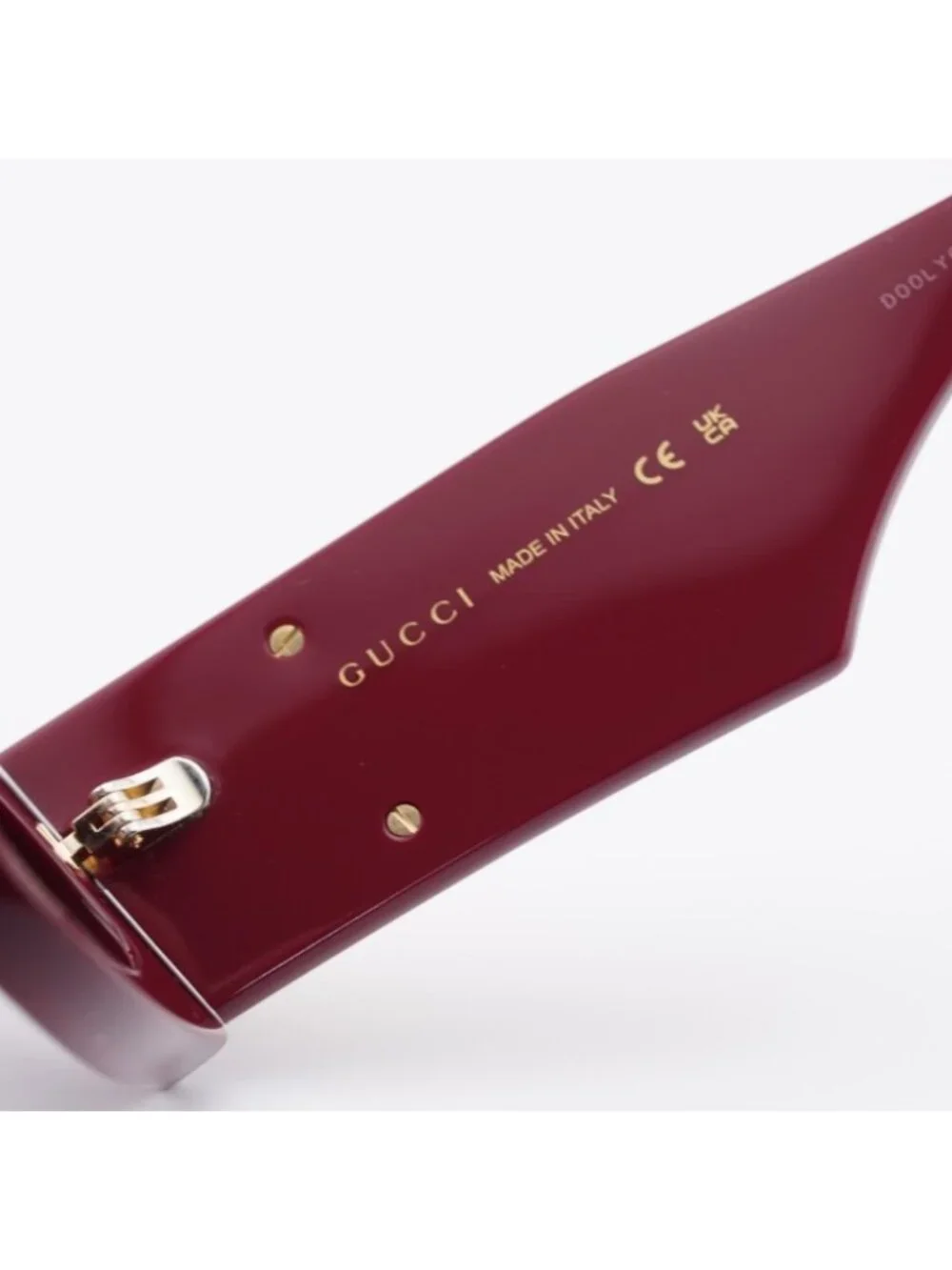 Gucci GG1754S 005 Sunglasses Burgundy Square Frame, Grey Lenses